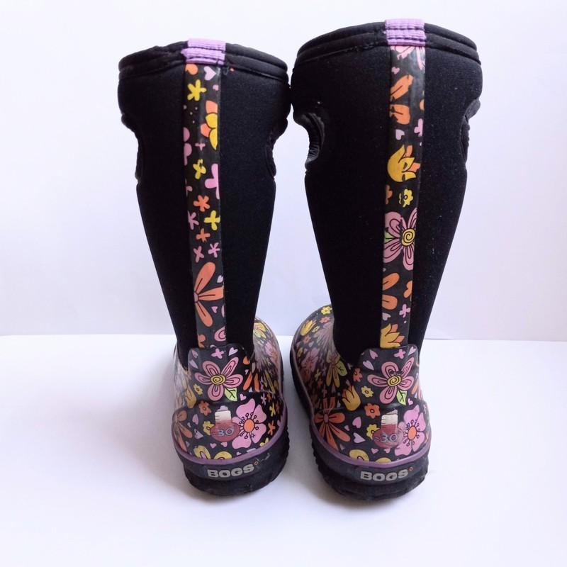 Bogs Classic Crazy Daisy Rain Snow Boots Youth 11 Floral Waterproof Insulated