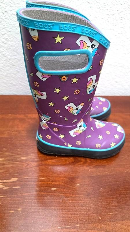 Bogs Kids Waterproof Unicorn Print Rain Boots Size 10
