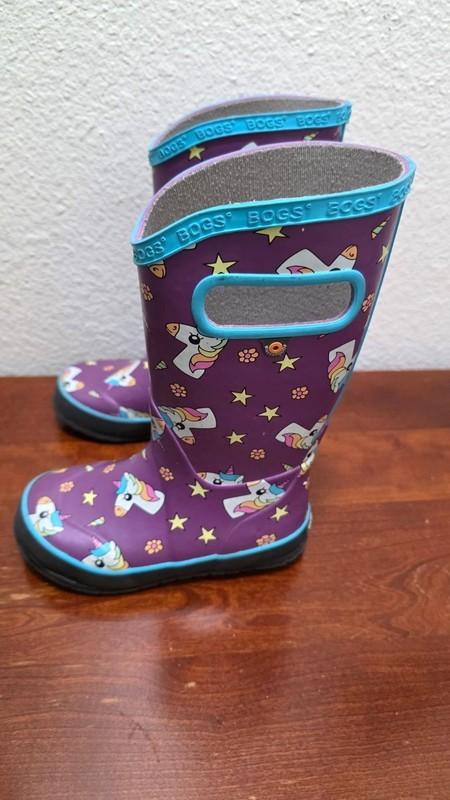 Bogs Kids Waterproof Unicorn Print Rain Boots Size 10