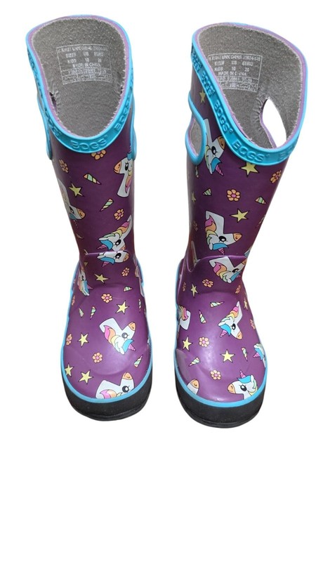 Bogs Kids Waterproof Unicorn Print Rain Boots Size 10