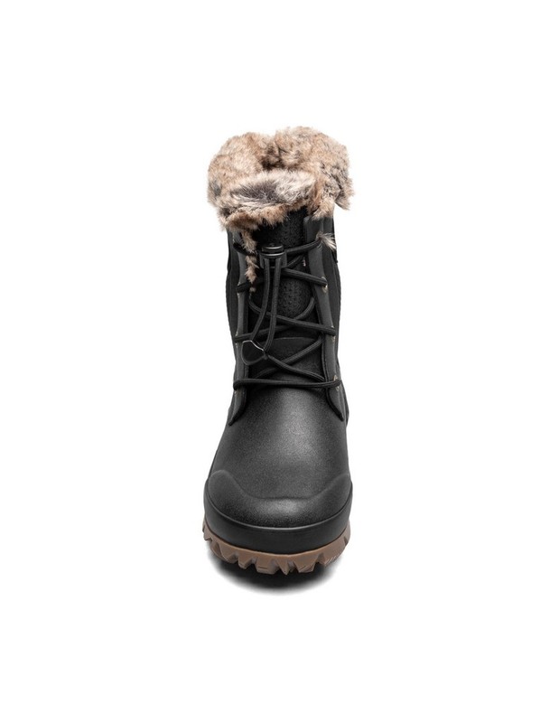 Bogs Outdoor Boots Girls Arcata II Dots Faux Fur Black 73449
