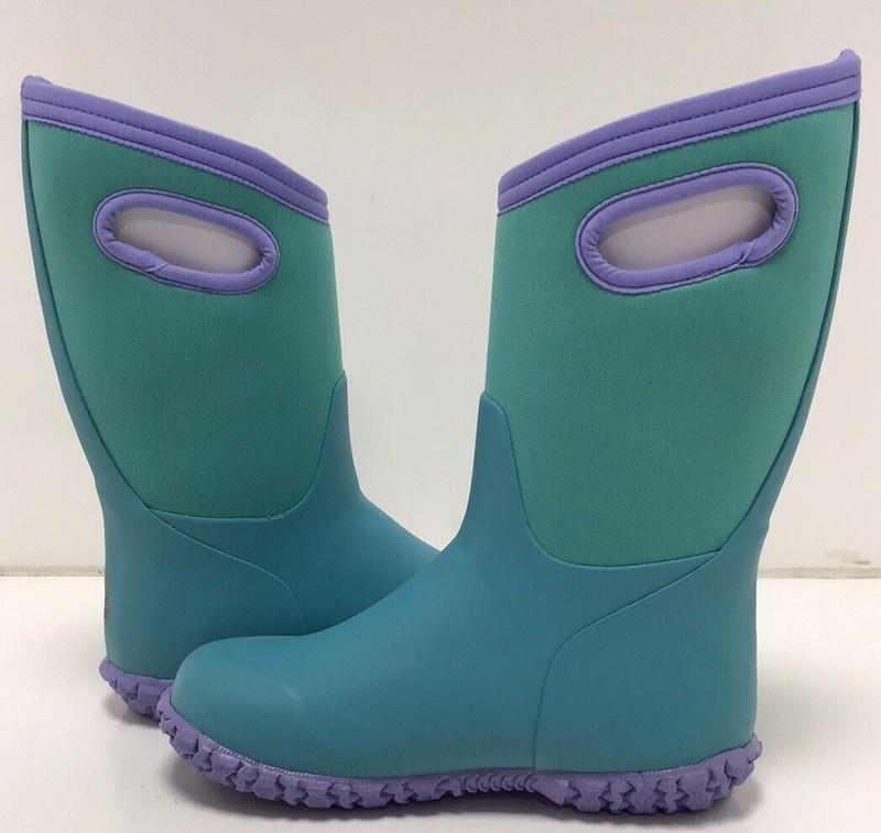 Bogs Outdoor Waterproof Boots Girls K Durham Solid Size 3 In Turquoise