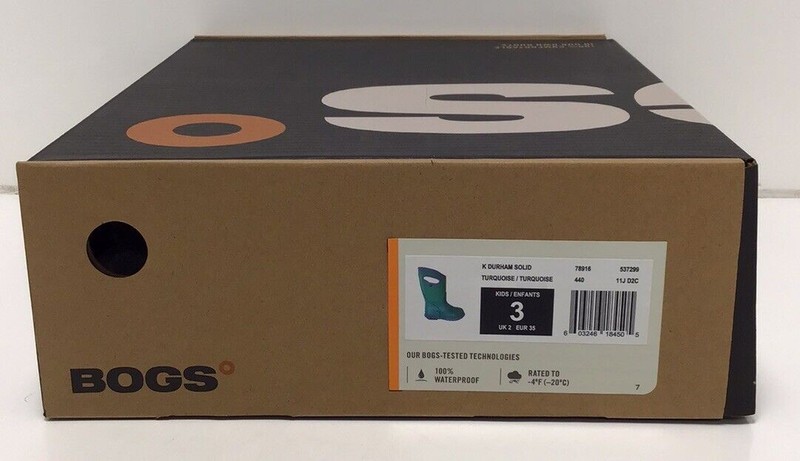 Bogs Outdoor Waterproof Boots Girls K Durham Solid Size 3 In Turquoise