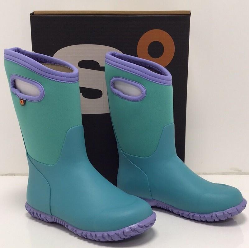 Bogs Outdoor Waterproof Boots Girls K Durham Solid Size 3 In Turquoise
