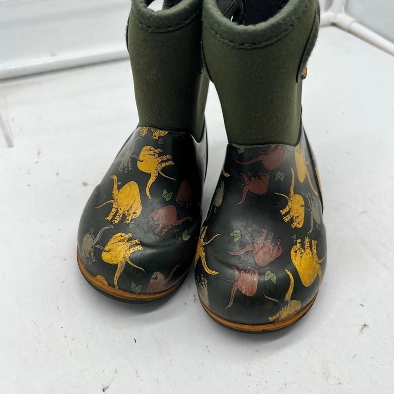 Bogs Snow Boots Kids Toddler 5 Classic Dinosaur Pull On Winter Green