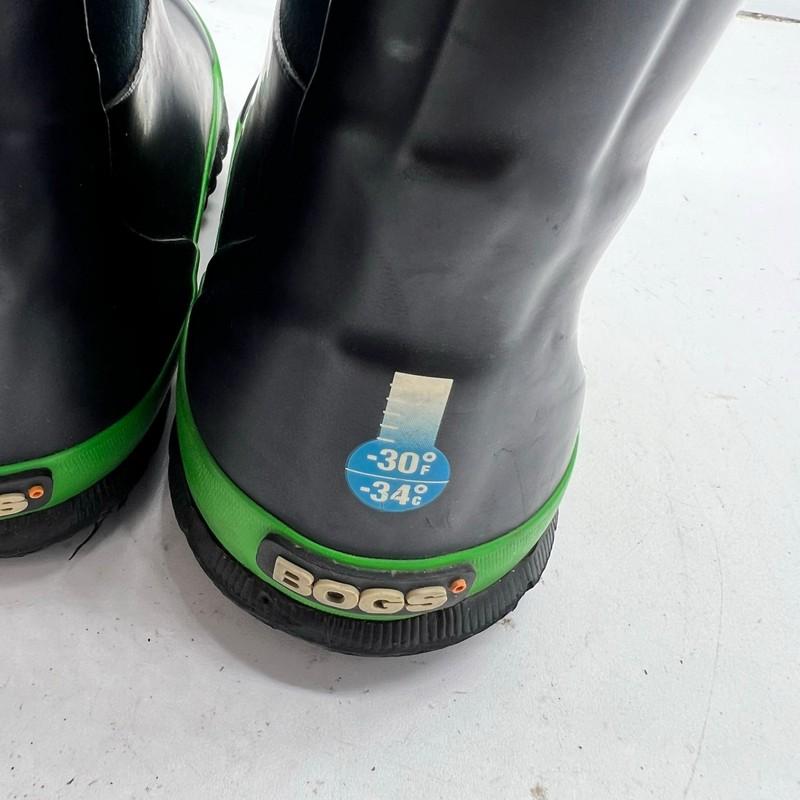 Bogs Snow Boots Kids Youth 12 Classic Handle Pull On Winter Blue Green