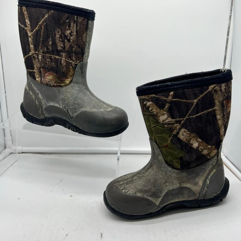Bogs Snow Boots Kids Youth 12 Classic Mid Camo Pull On Brown Winter