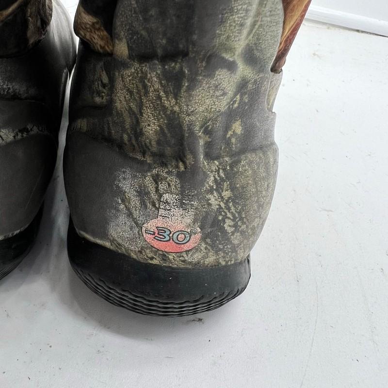 Bogs Snow Boots Kids Youth 12 Classic Mid Camo Pull On Brown Winter