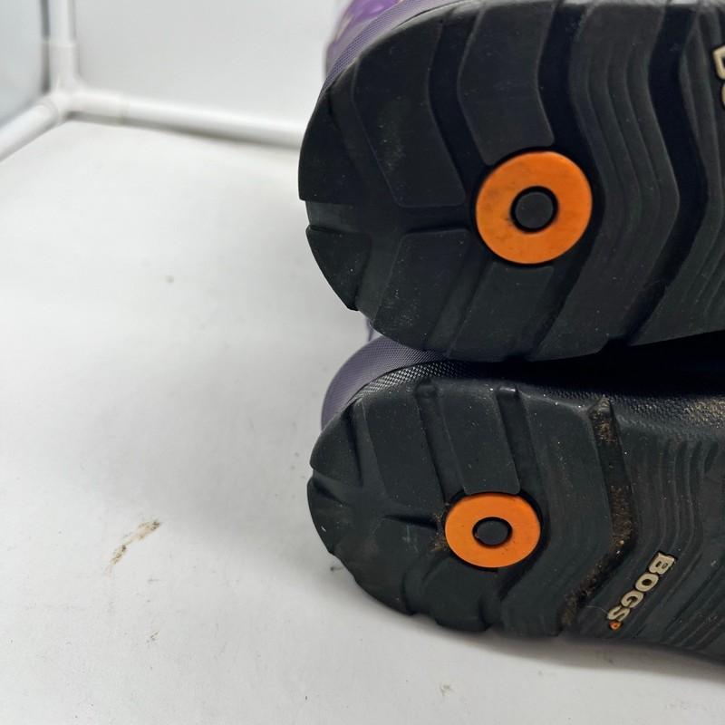 Bogs Snow Boots Kids Youth 12 Neo Classic Rainbow Handle Pull On Purple Winter