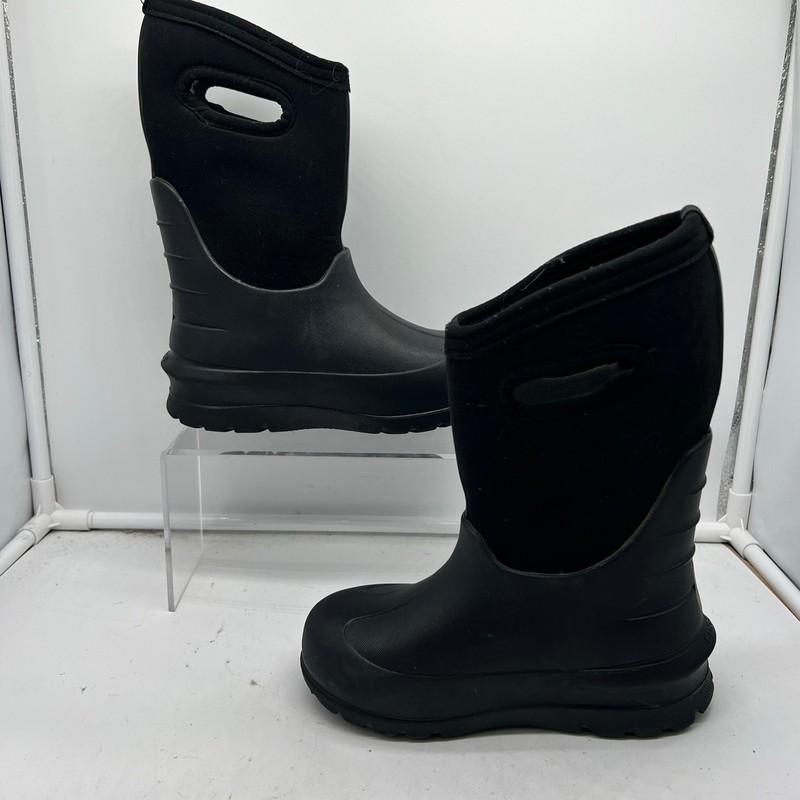 Bogs Snow Boots Kids Youth 13 Neo Classic Handle Pull On Black Winter