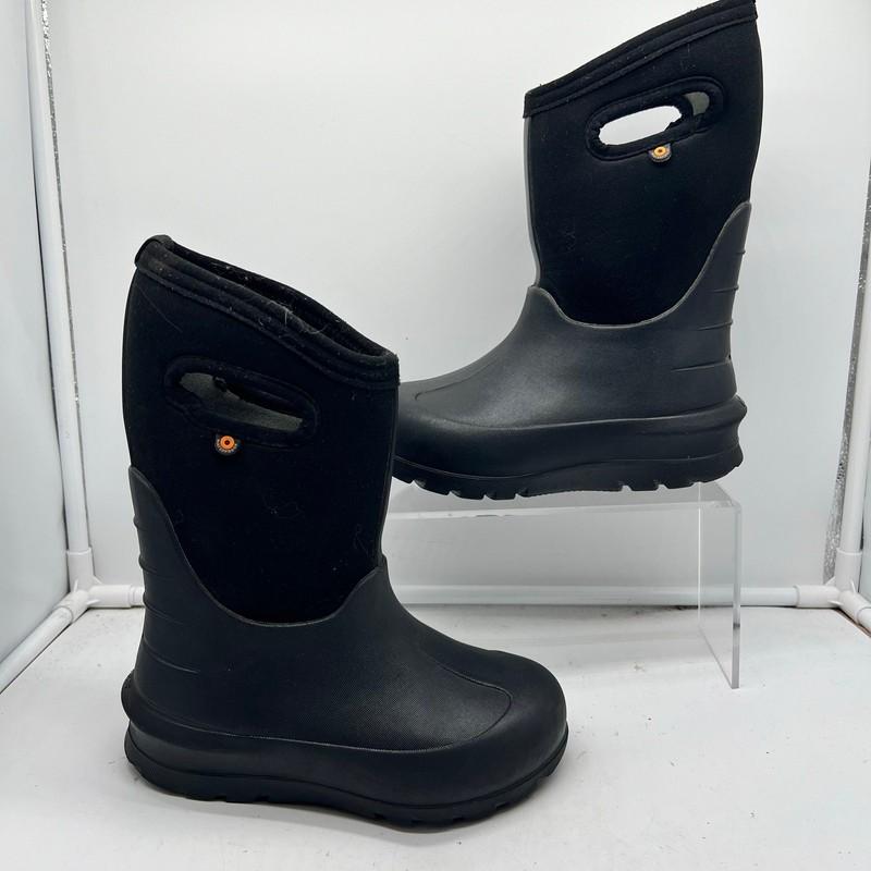 Bogs Snow Boots Kids Youth 13 Neo Classic Handle Pull On Black Winter