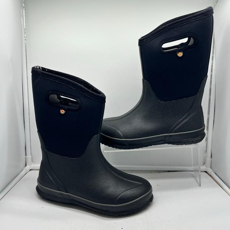 Bogs Snow Boots Kids Youth 6 Classic High Handle Pull On Black Winter