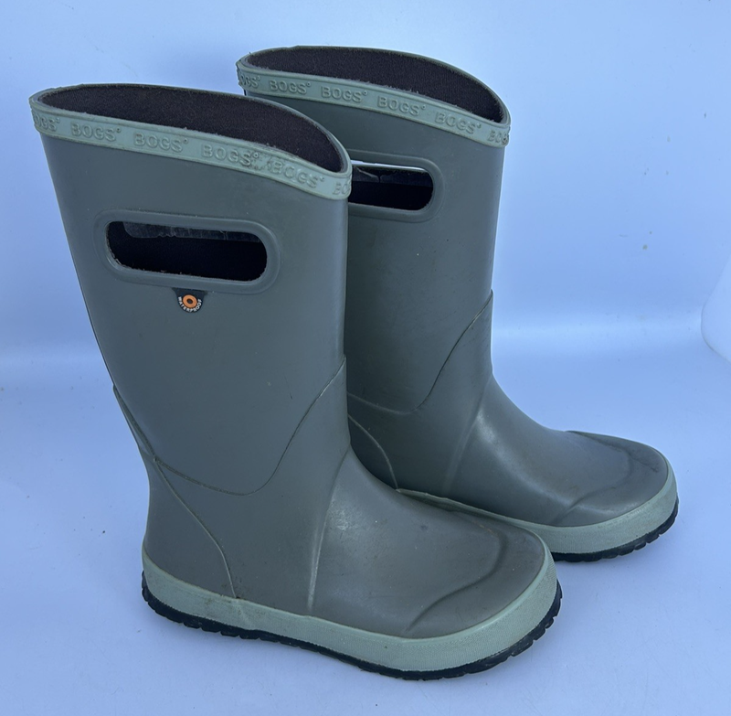 Bogs Solid High Waterproof Boots Youth Size 1 Green Outdoor Rain Snow Eu 31