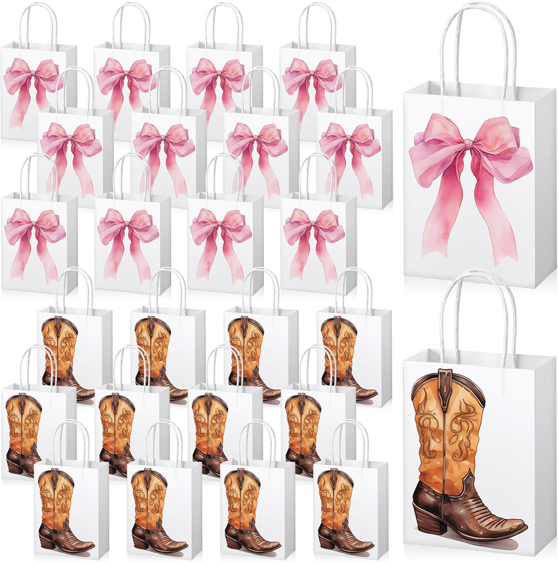 Boots or Bows Gender Reveal Decorations 24 Pcs Boots or Bows Gender Reveal Pape