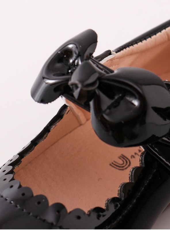 Boutique Toddler Girls Black Maroon Patent Mary Jane Shoes With Bow US Sz 6-13