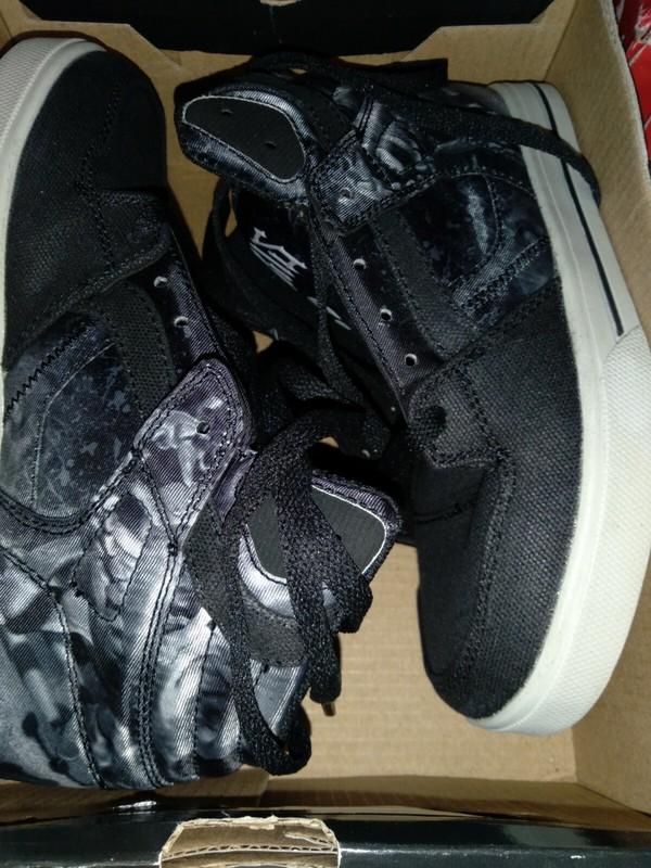 Boy's Osiris Clone Huit Alien Black Lace Up Skate Skater Sneakers Shoes Sz 1☆193