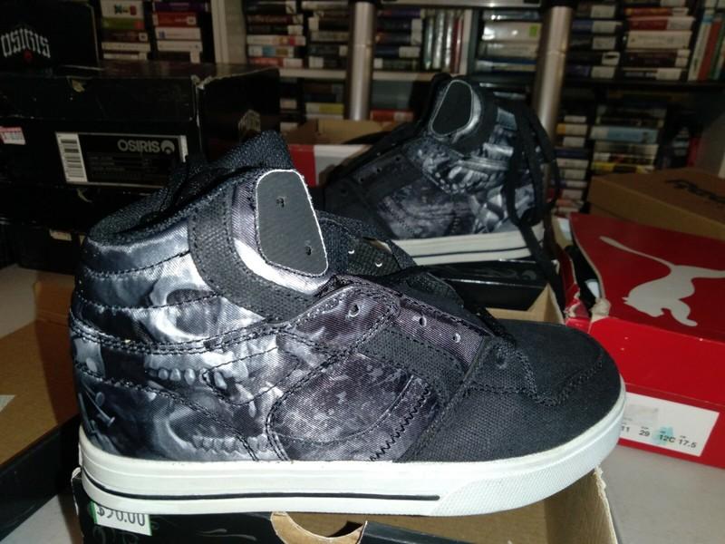 Boy's Osiris Clone Huit Alien Black Lace Up Skate Skater Sneakers Shoes Sz 1☆193