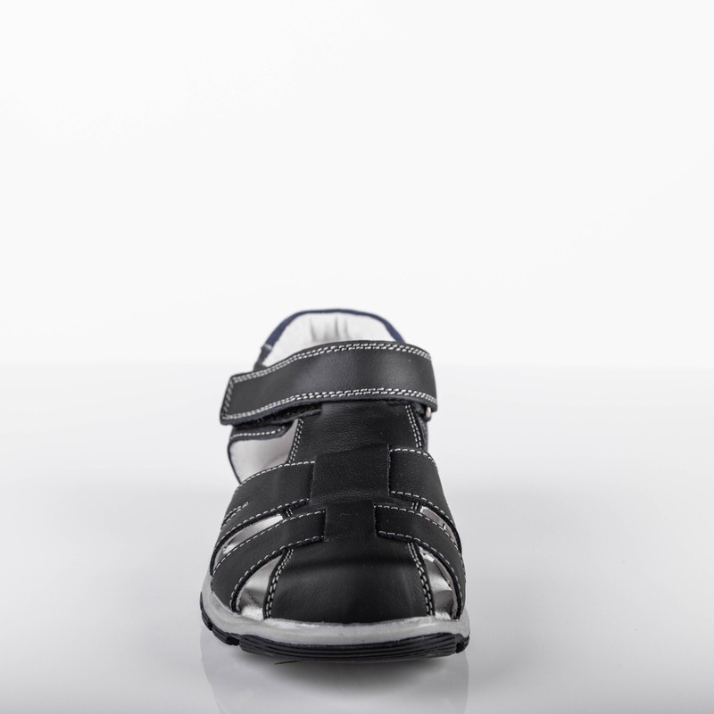 Boys Black Leather Sandals Big Kid Size 1 US