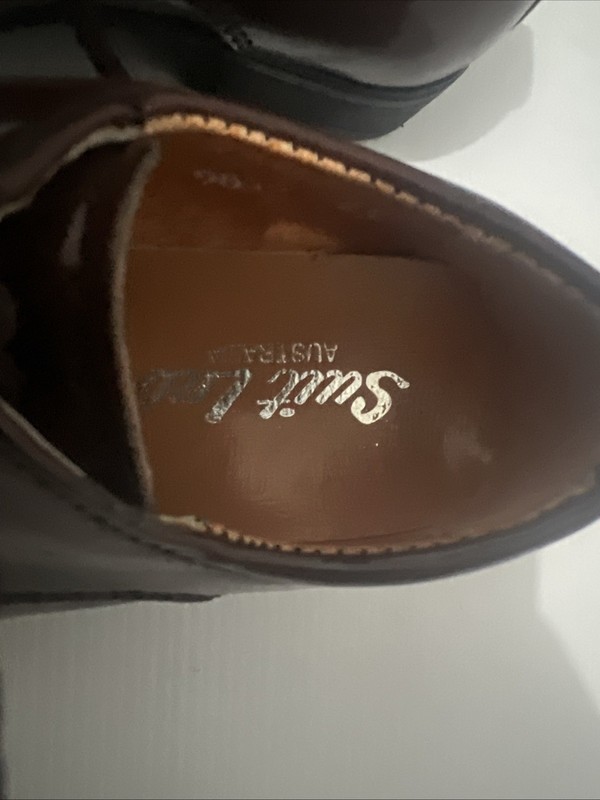 Boys Brown Patent Leather Dress Shoes Size 23 Excellent Condition AUS 6