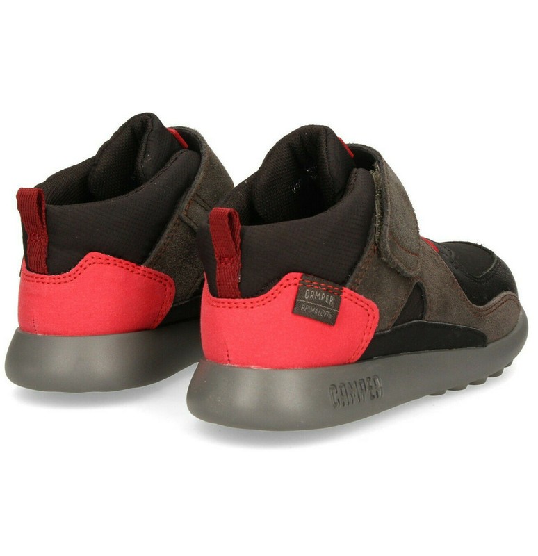 Boys Camper Driftie Ankle Sneaker Black Red Insulated Shoes NEW
