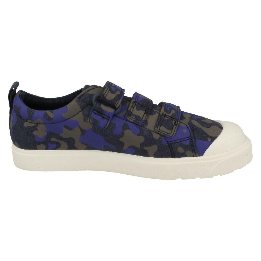 Boys Kids Girls Clarks Hook And Ring Canvas Shoes City Legged Lo K