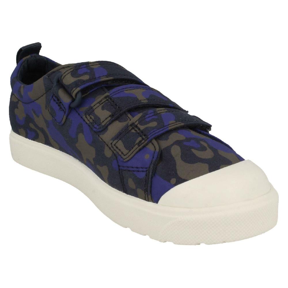 Boys Kids Girls Clarks Hook And Ring Canvas Shoes City Legged Lo K