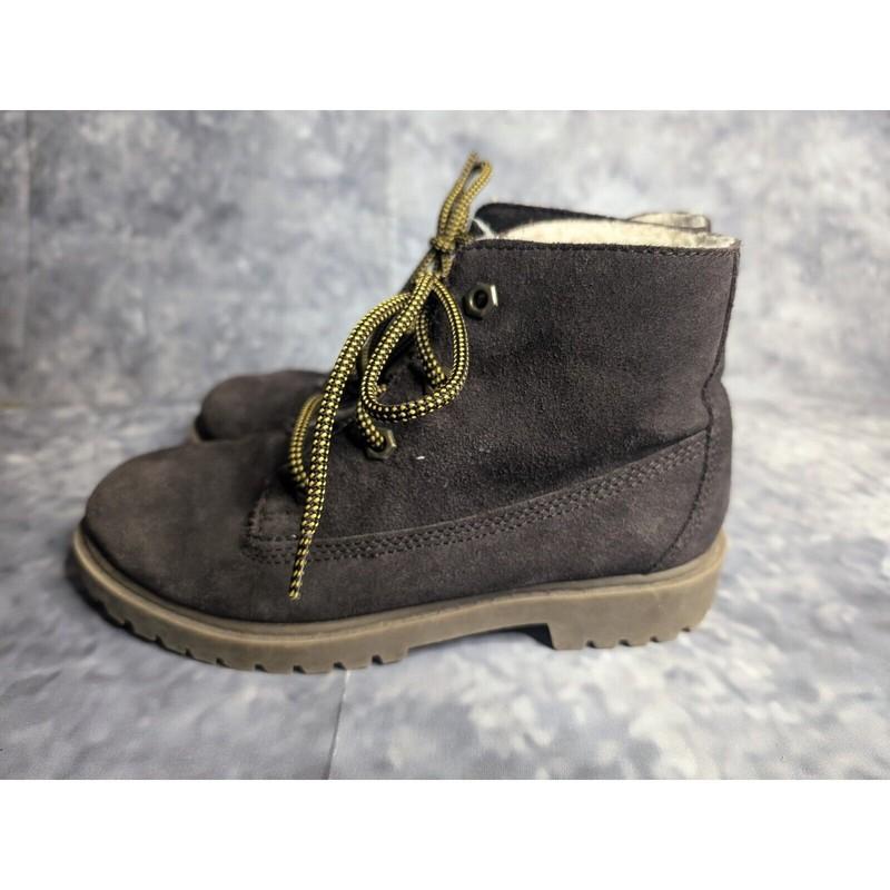 Boys Lands End Brown Fleece Lined Boots Size 2
