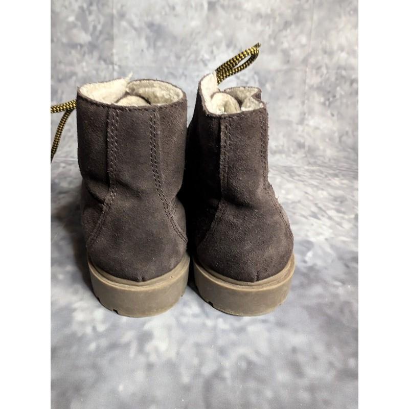 Boys Lands End Brown Fleece Lined Boots Size 2