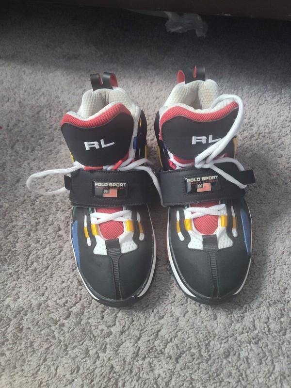 Boys Ralph Lauren Polosport P100 Sneakers Size 6 Multi Color