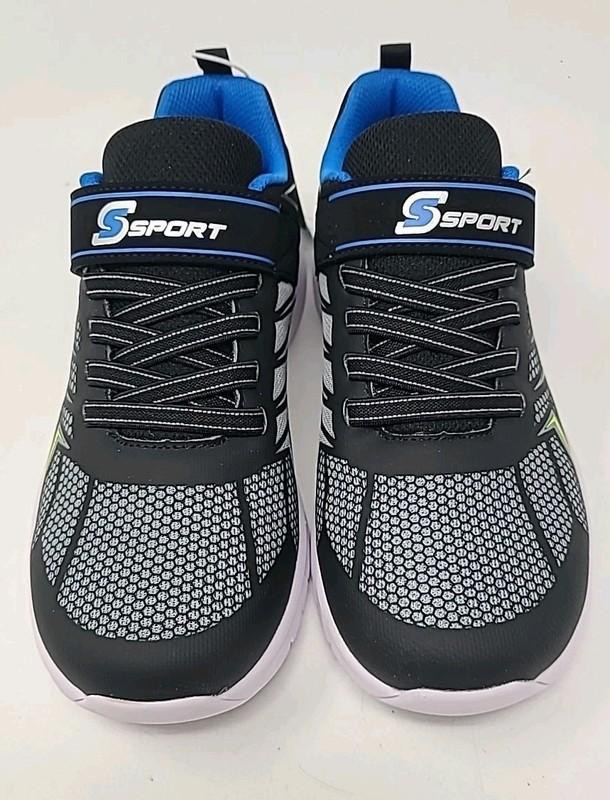 Boys S Sport Skechers Adrian Black Blue Sneakers - Size 5 W/ Box