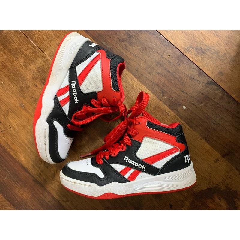 Boys Size 11 Reebok BB4500 High Top Basketball Athletic Sneaker Black Red White