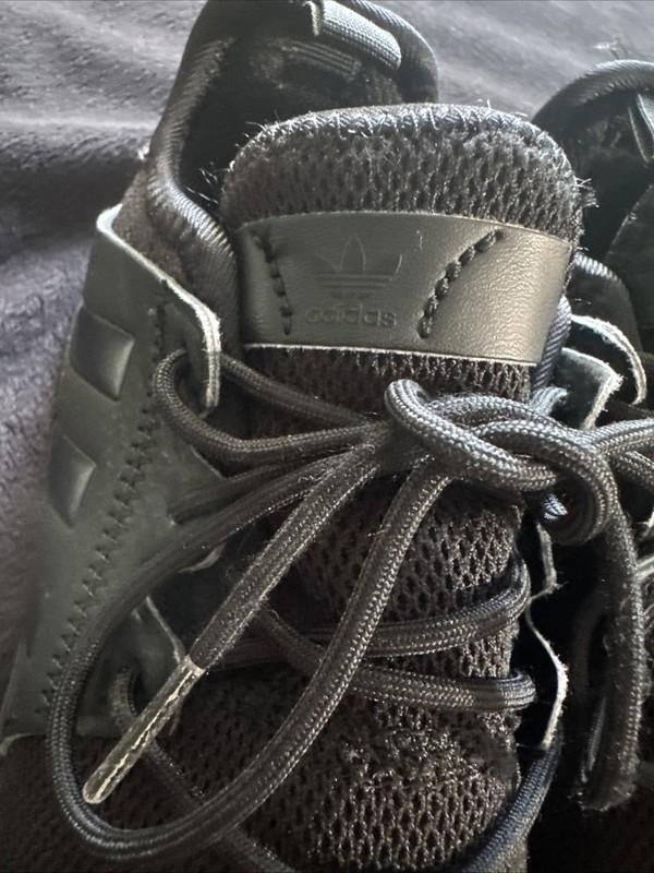 Boys Size 2.5 All Black Adidas Sneakers