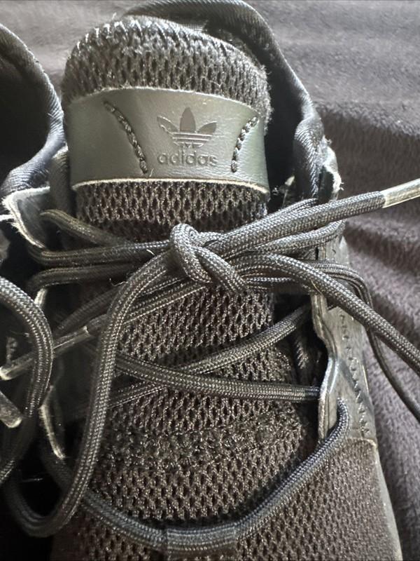 Boys Size 2.5 All Black Adidas Sneakers