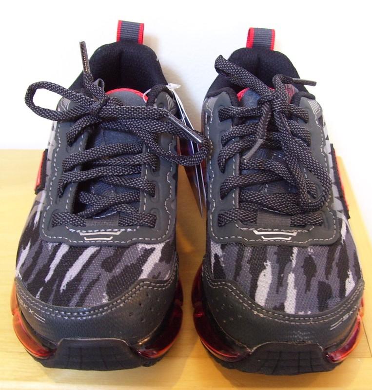 Boys Skechers 97733L Skech-Air Mega Grey Red Memory Foam Sneakers Sz 11 Or 13