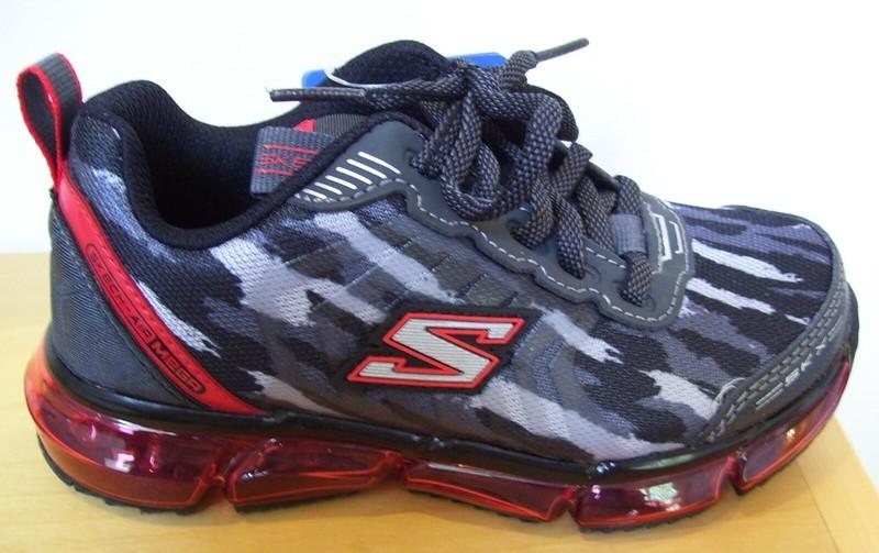 Boys Skechers 97733L Skech-Air Mega Grey Red Memory Foam Sneakers Sz 11 or 13