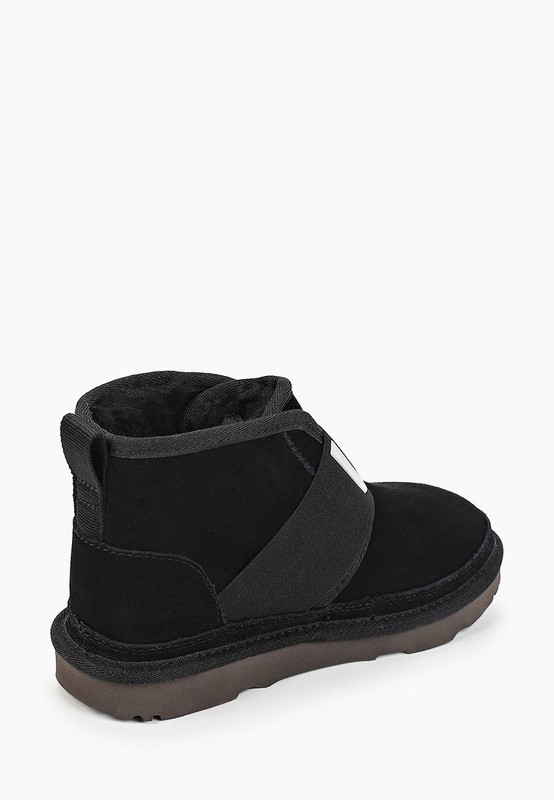Boys Ugg Neumel II Graphic Slip On Suede Sheepskin Lined Boots Black