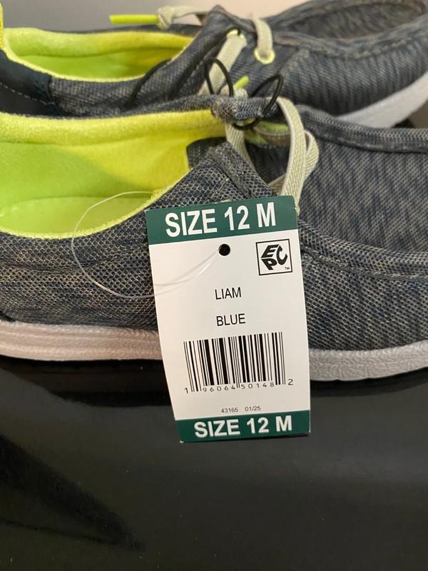 BRAND NEW BOYS SIZE 12 M EDDIE BAUER LIAM BLUE SLIP ON CASUAL SHOES