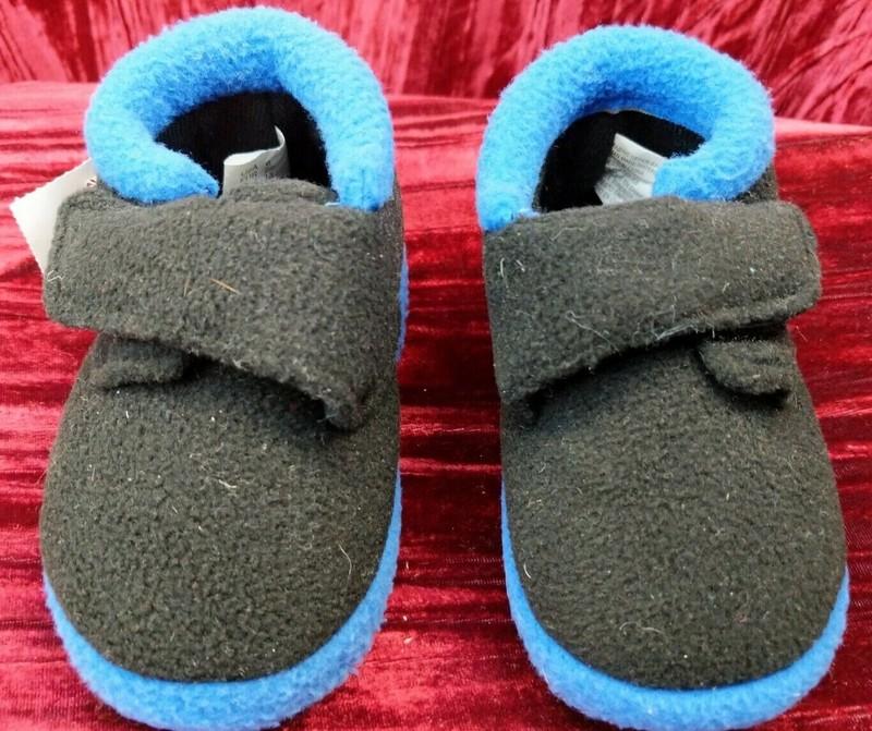 Brand New Toddler Plusheez Slippers Bootie #144577 Black/Blue