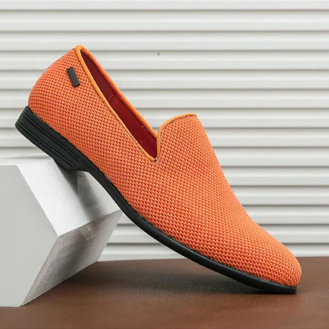 British Men's Slip On Loafer Mesh Breathable Casual Business Dress Shoes Fashion