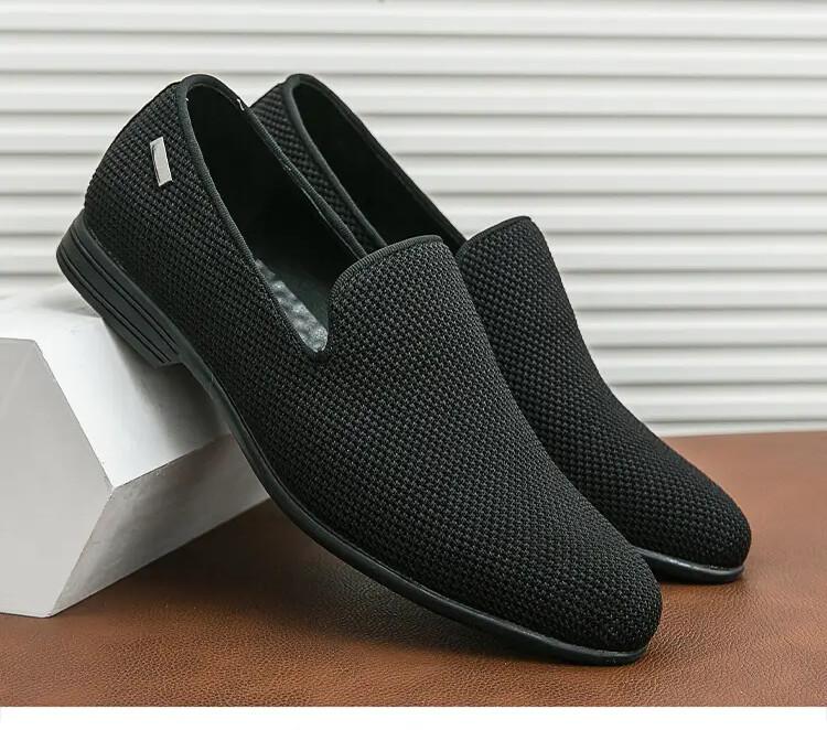 British Men's Slip On Loafer Mesh Breathable Casual Business Dress Shoes Fashion