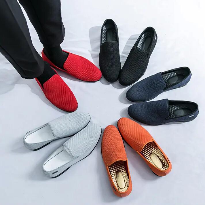 British Men's Slip On Loafer Mesh Breathable Casual Business Dress Shoes Fashion