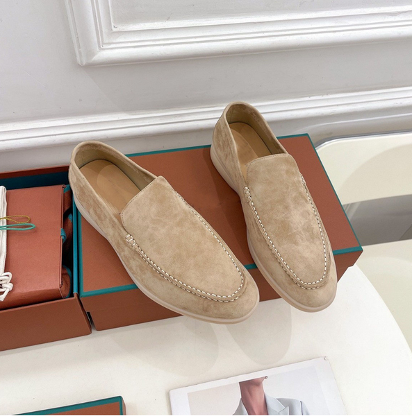 British Style Slip On Loafers Men's Womens Occident Real Suede Leather Shoes New