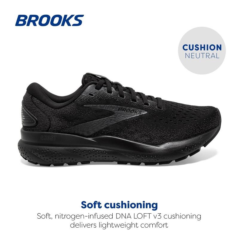 Brooks Men’s Ghost 16 Neutral Running Shoe - Black/Black/Ebony - 10 Medium