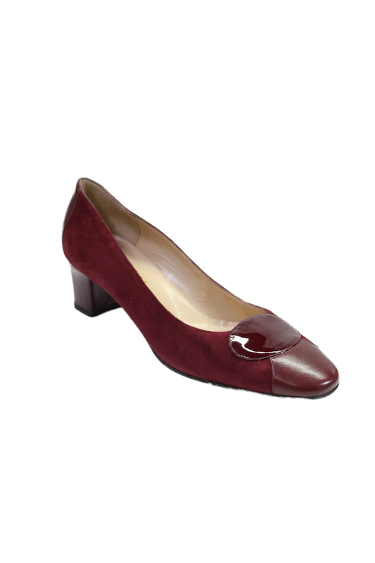 Bruno Magli Womens Suede Slide On Low Heel Pumps Ruby Red Size 39 9