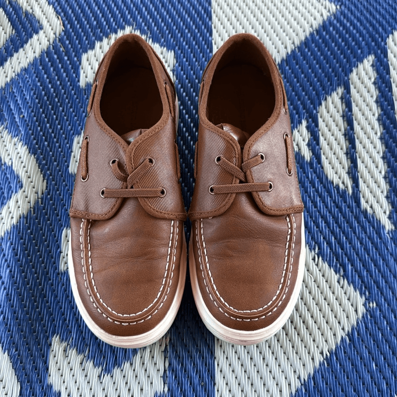 Bruno Marc Boy's Size 4 Boat Shoes Slip On Loafers Dress Casual Brown Shoes