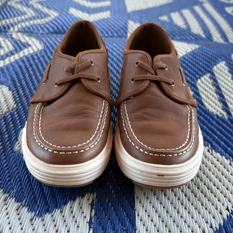 Bruno Marc Boy's Size 4 Boat Shoes Slip On Loafers Dress Casual Brown Shoes