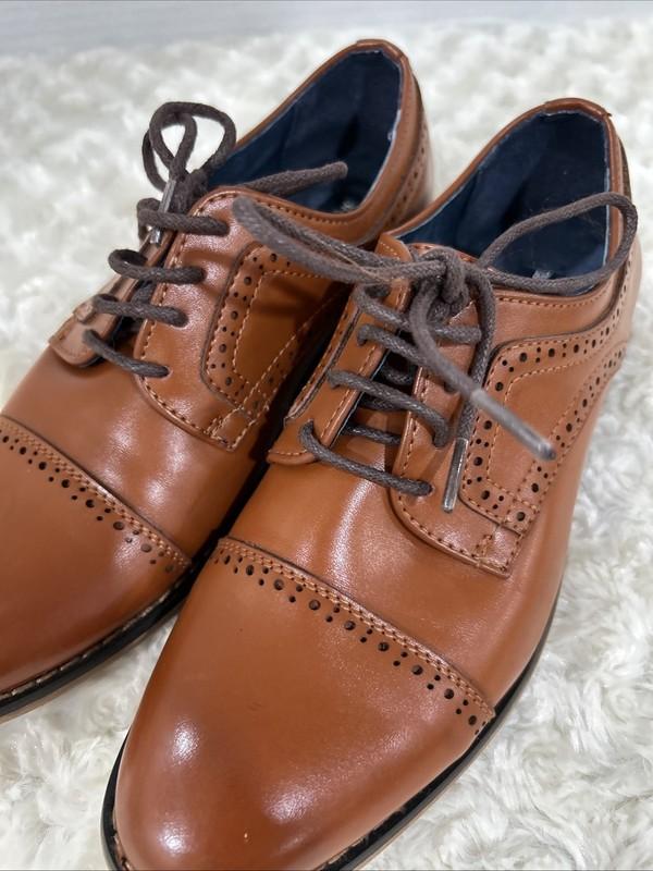 Bruno Marc Prince-K1 Boys Size 4 Brown Dress Shoes Oxford Lace Up Derby