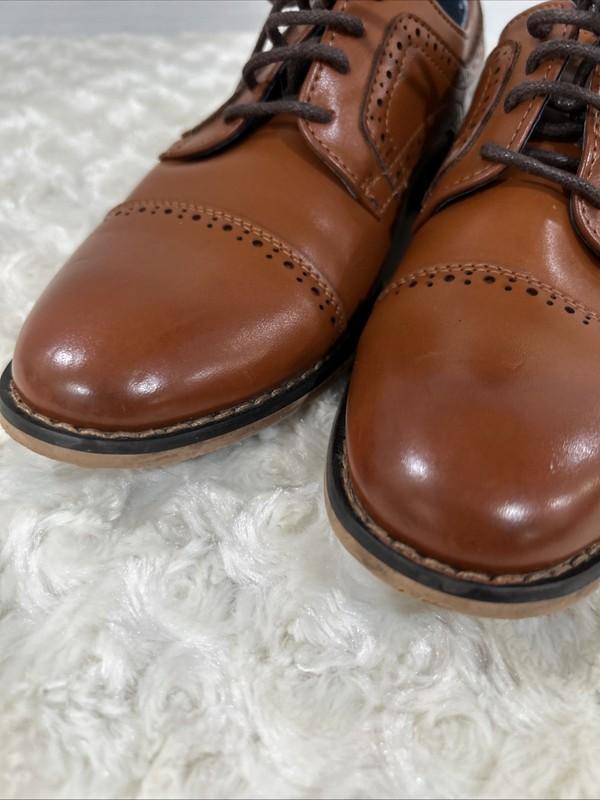Bruno Marc Prince-K1 Boys Size 4 Brown Dress Shoes Oxford Lace Up Derby