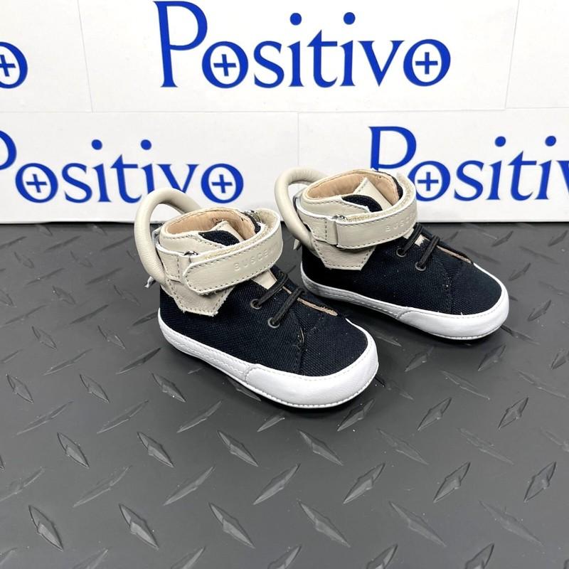 Buscemi 100MM Baby Canvas Black/Off White Sneakers US 4 EU 19 New