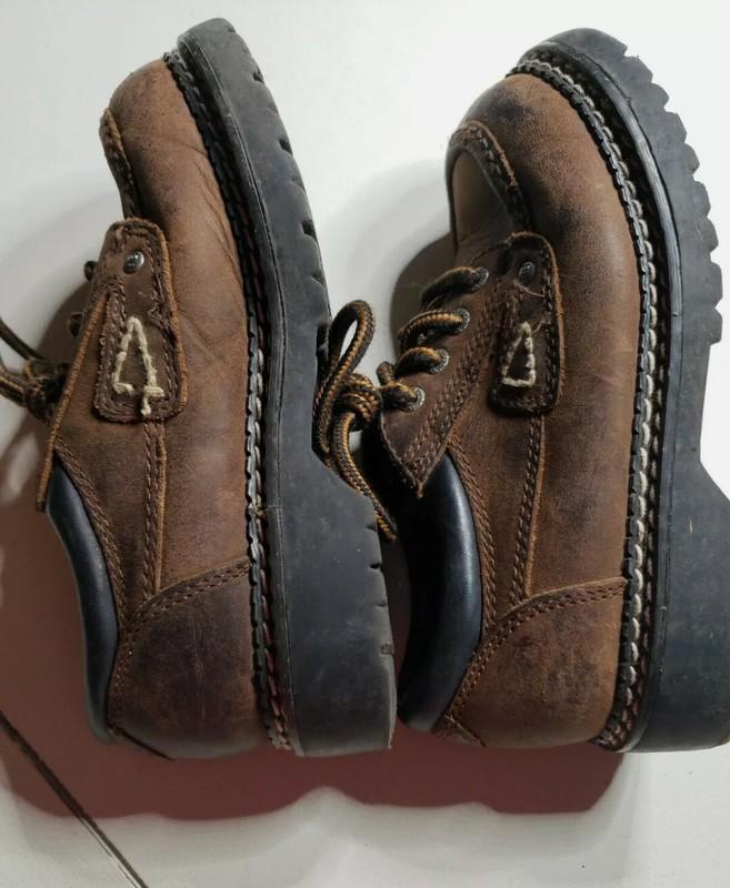 BUSTER BROWN Size 11.5 Youth Leather Brown Lace Up Kids Boots Ankle Shoes